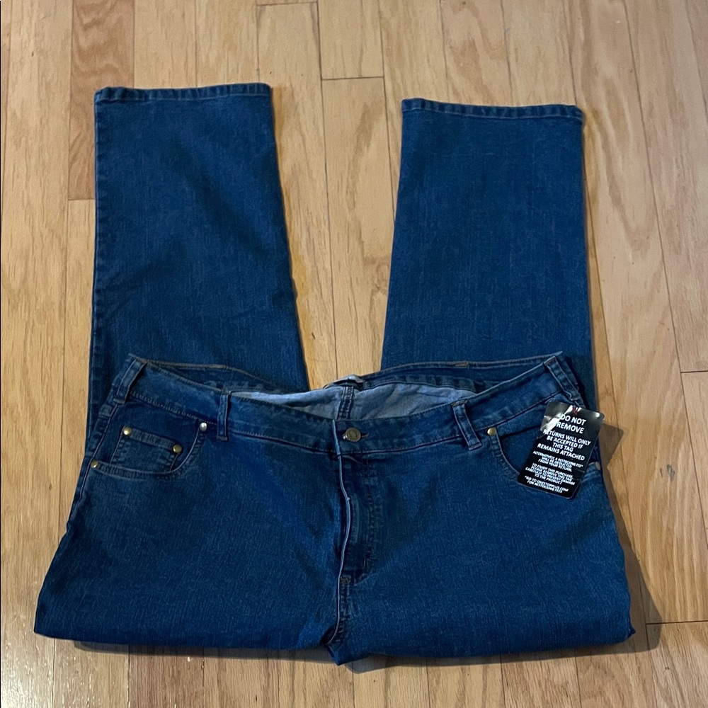 Woman Within Dark Blue Straight Leg Jeans plus size 22W new with tag